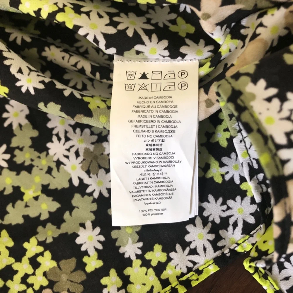 New Michael Kors Blouse Top Cold-Shoulder Handkerchief-Hem Floral